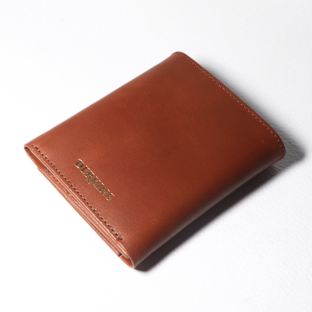 Leather Trifold Brown Wallet - Derkins