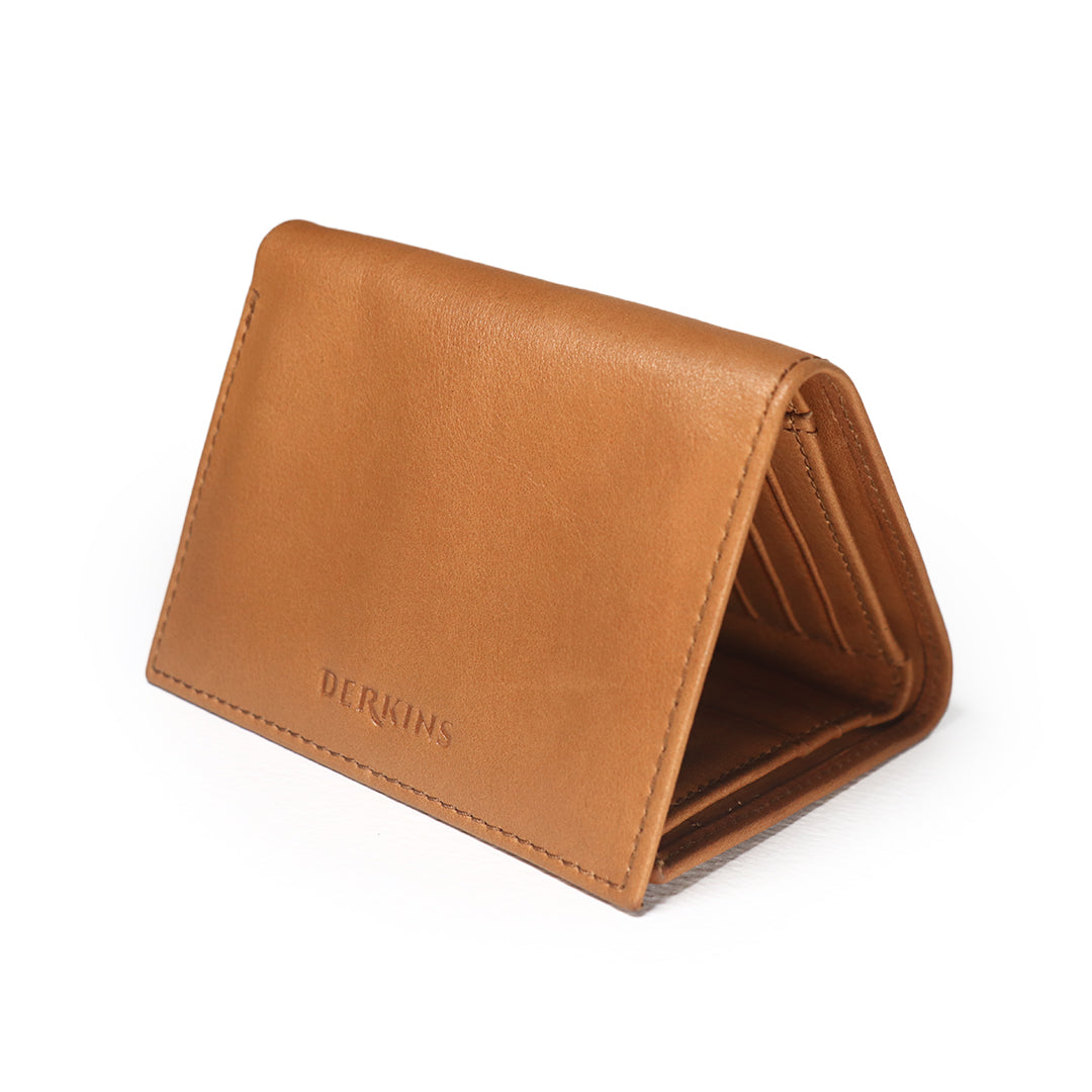 Leather Trifold Tan Wallet - Derkins