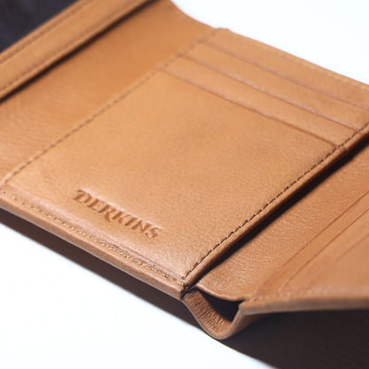 Leather Trifold Tan Wallet - Derkins