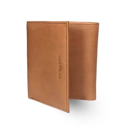 Leather Trifold Tan Wallet - Derkins