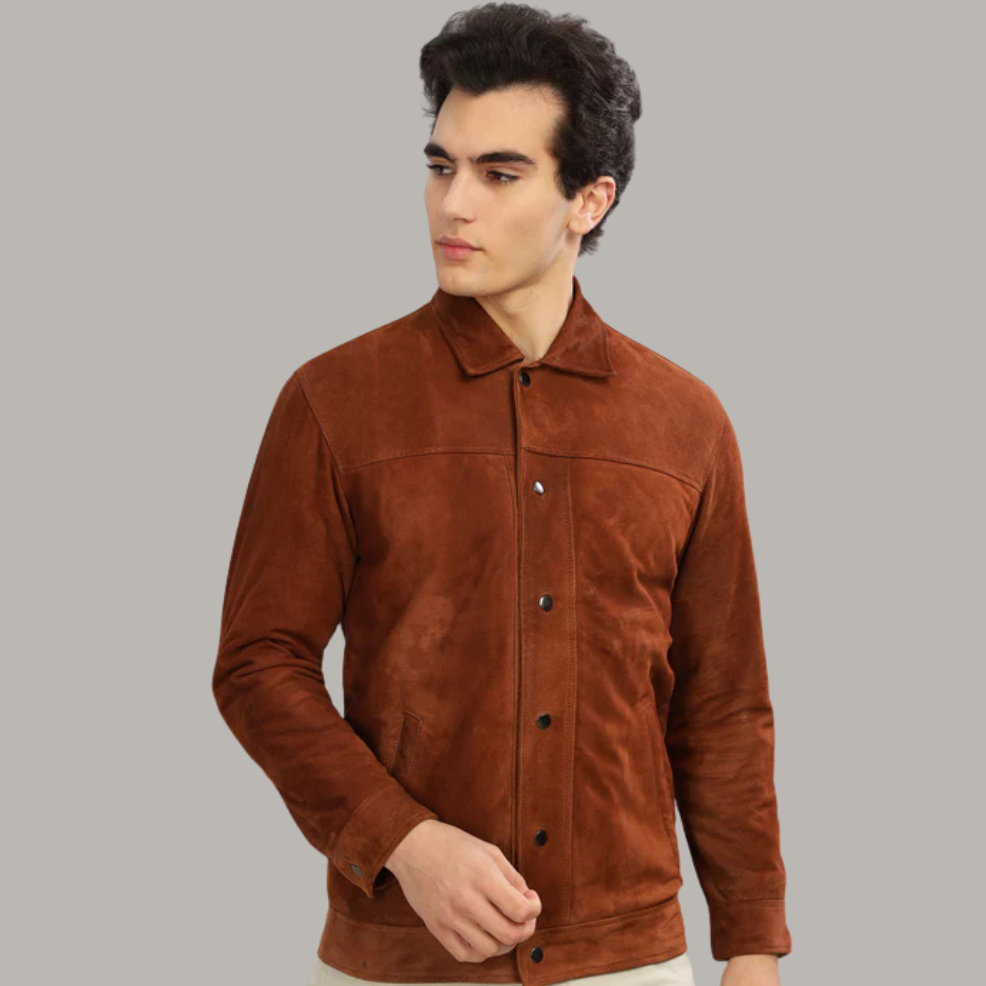 TAN SUEDE JACKET - Derkins